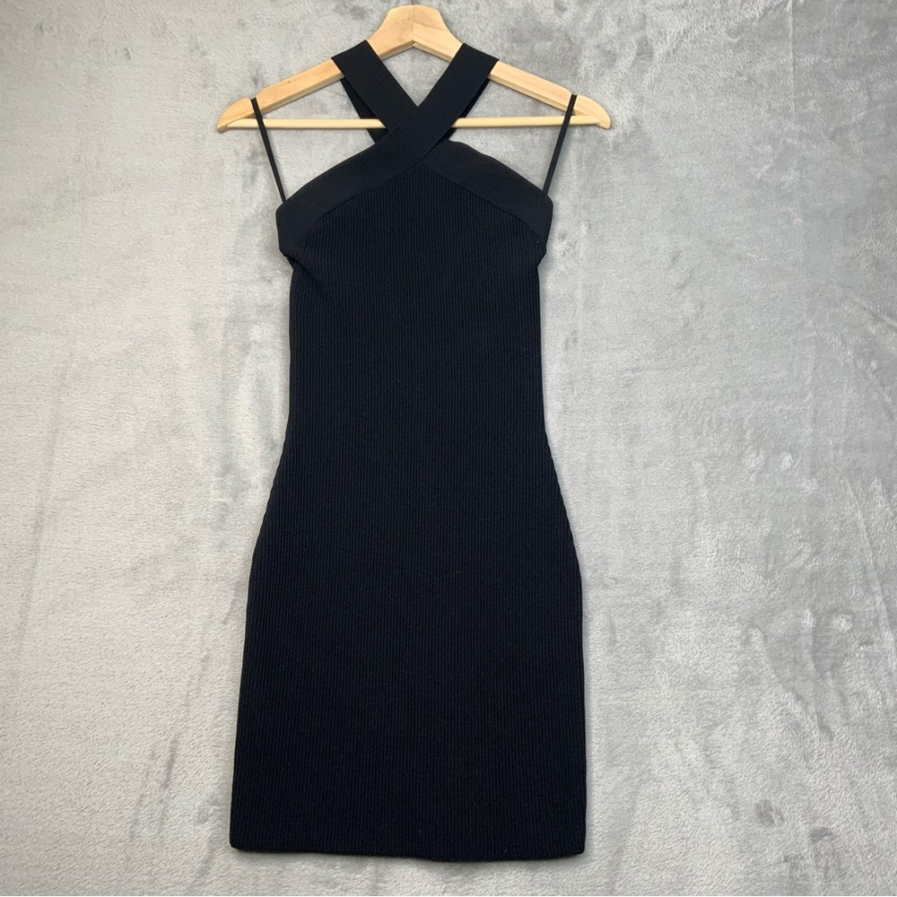Aritzia Babaton Sculpt Knit Criss Cross Total Eclipse Dress